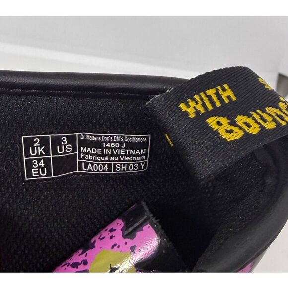 DR MARTENS Junior 1460 Pansy Patent Leather Lace Up Boots - Picture 4 of 7